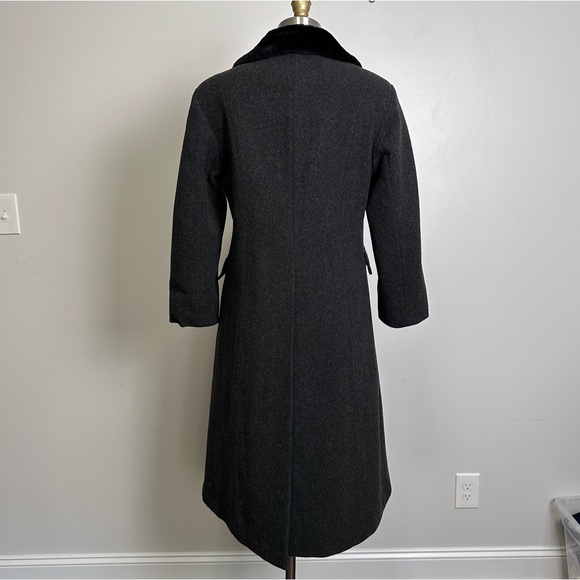 Rothschild Girls Charcoal Wool Fur Collar PeaCoat Size 14 - Picture 7 of 10
